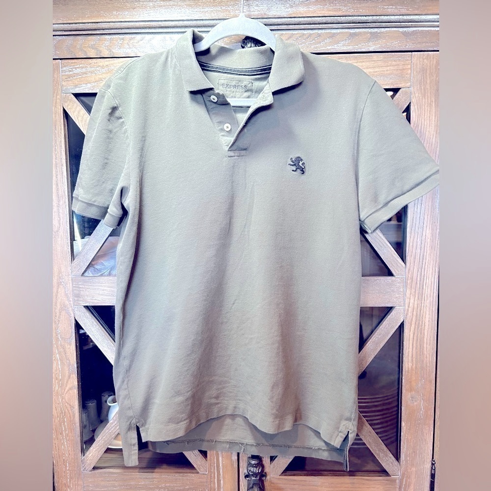 B149. Mens Express Pique Polo Green Medium
